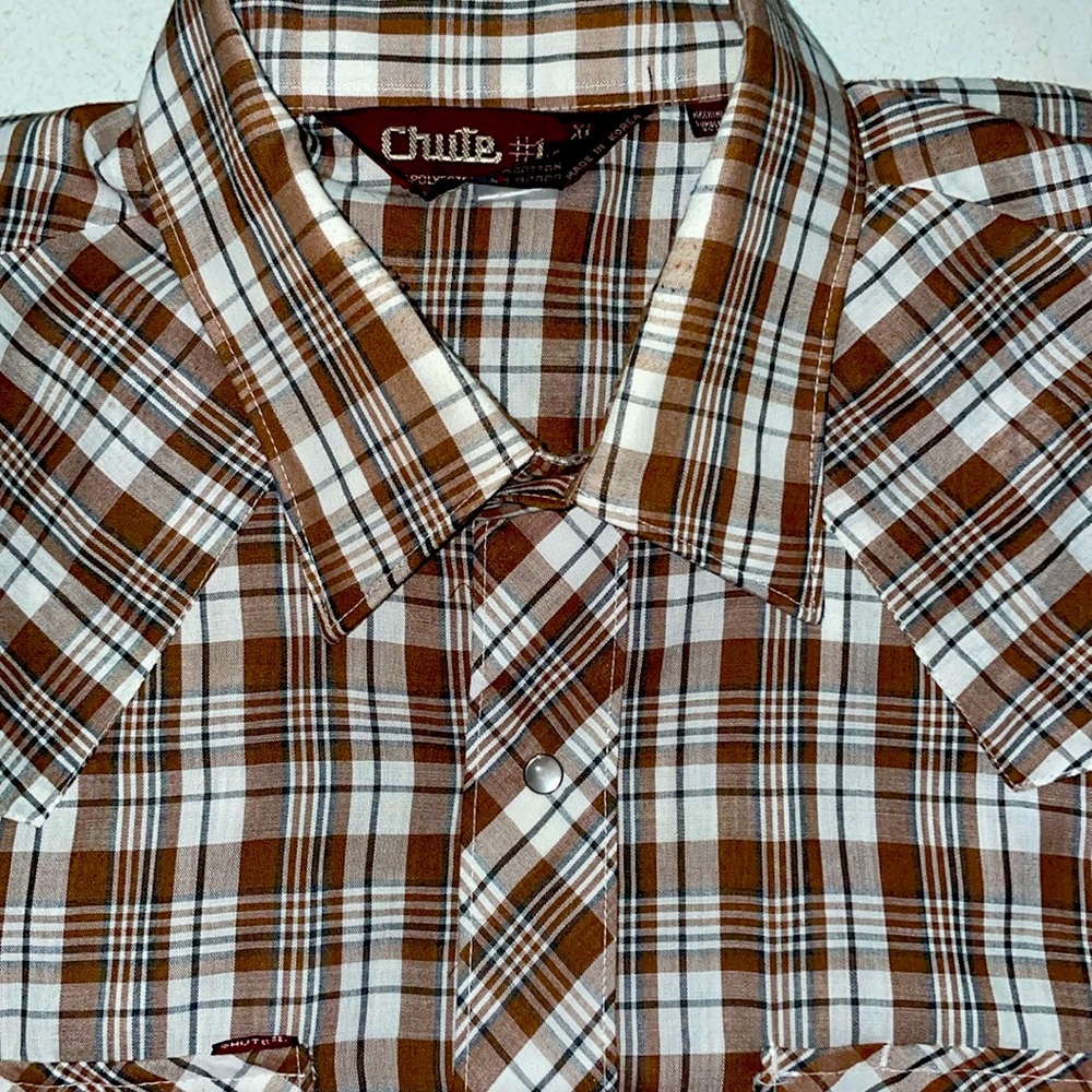 Chute #1 Long sleeve plaid men western shirt